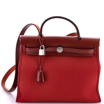 Hermes Herbag Zip Leather and Toile 31