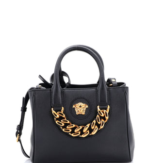 Versace La Medusa Convertible Tote Bag Leather Small
