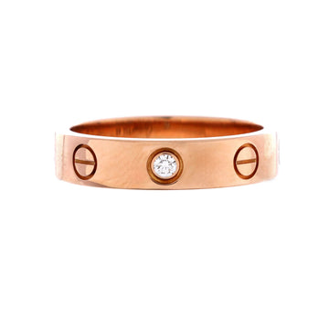 Cartier Love Wedding Band 1 Diamond Ring 18K Rose Gold with Diamond