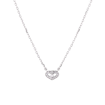 Cartier C Heart de Cartier Pendant Necklace 18K White Gold with Diamonds Extra Small