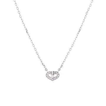 Cartier C Heart de Cartier Pendant Necklace 18K White Gold with Diamonds Extra Small