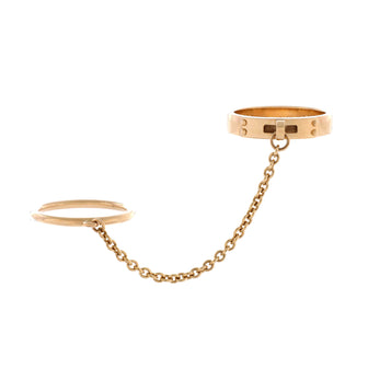 Hermes Kelly Clochette Double Ring 18K Yellow Gold