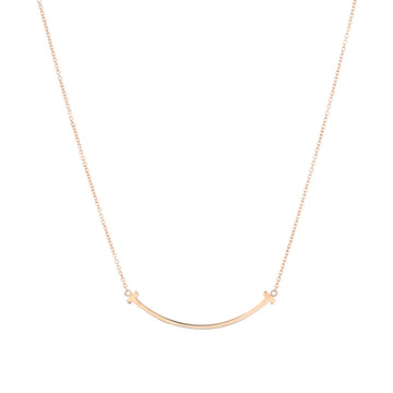 Tiffany & Co. T Smile Pendant Necklace 18K Rose Gold Small