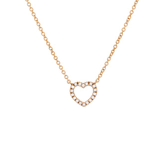 Tiffany & Co. Metro Open Heart Pendant Necklace 18K Rose Gold and Diamonds Mini