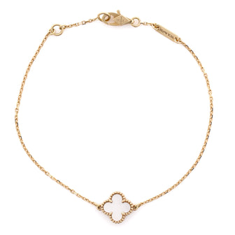 Van Cleef & Arpels Sweet Alhambra Bracelet 18K Yellow Gold and Mother of Pearl