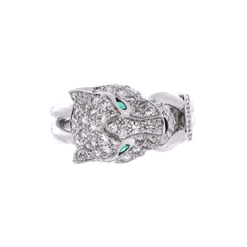 Cartier Panthere de Cartier Ring 18K White Gold and Diamonds with Emeralds and Onyx
