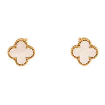 Van Cleef & Arpels Vintage Alhambra Earrings 18K Yellow Gold and Mother of Pearl