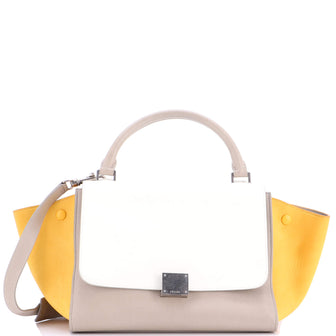 Celine Trapeze Bag Leather with Patent Small