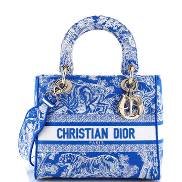 Christian Dior Toile de Jouy Lady D-Lite Bag Embroidered Canvas