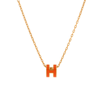 Hermes Pop H Pendant Chain Necklace Metal and Enamel Mini