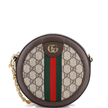 Gucci Ophidia Round Shoulder Bag GG Coated Canvas Mini