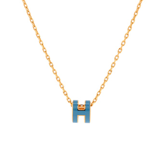 Hermes Pop H Pendant Chain Necklace Metal and Enamel Mini