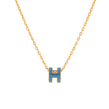 Hermes Pop H Pendant Chain Necklace Metal and Enamel Mini