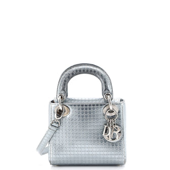 Christian Dior Lady Dior Bag Micro Cannage Metallic Calfskin Mini