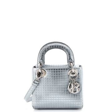 Christian Dior Lady Dior Bag Micro Cannage Metallic Calfskin Mini