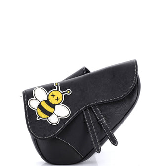 Christian Dior KAWS Saddle Crossbody Bag Leather with Applique