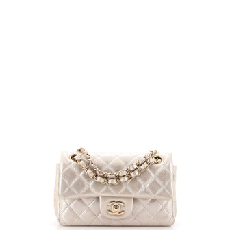 Chanel Classic Single Flap Bag Quilted Iridescent Calfskin Mini