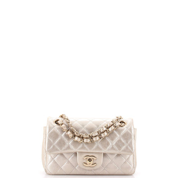Chanel Classic Single Flap Bag Quilted Iridescent Calfskin Mini