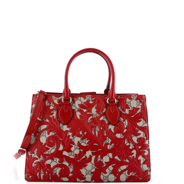 Gucci Convertible Gusset Tote Arabesque GG Coated Canvas with Leather Medium