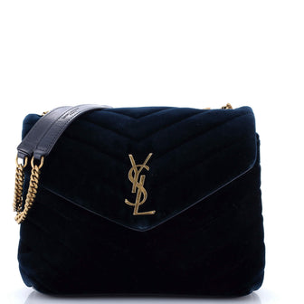 Saint Laurent Loulou Shoulder Bag Matelasse Chevron Velvet Small