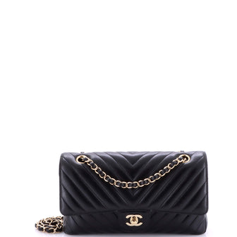 Chanel Classic Double Flap Bag Chevron Lambskin Small