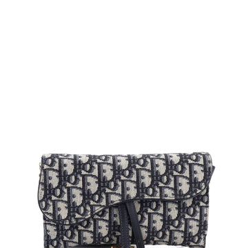 Christian Dior Saddle Chain Wallet Oblique Canvas