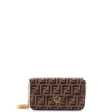 Fendi F is Fendi Envelope Clutch on Chain Zucca Embossed Leather