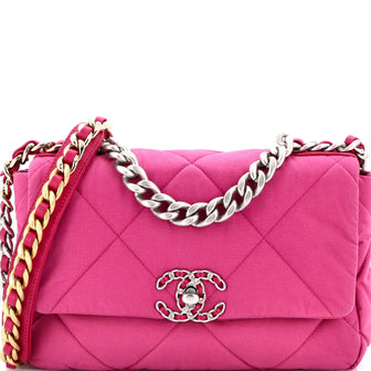 Chanel 19 Flap Bag Quilted Canvas Medium