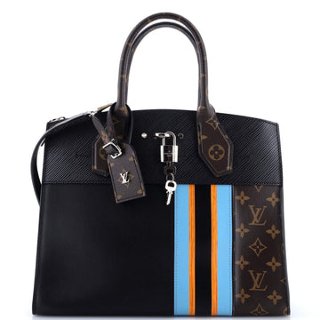 Louis Vuitton City Steamer Handbag Limited Edition Monogram Canvas and Leather MM