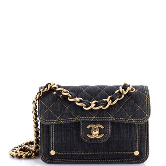 Chanel Double You CC Flap Bag Quilted Denim Medium