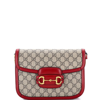Gucci Horsebit 1955 Shoulder Bag GG Coated Canvas with Leather Small