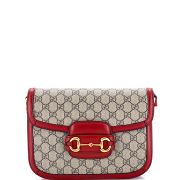 Gucci Horsebit 1955 Shoulder Bag GG Coated Canvas with Leather Small