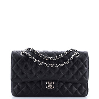 Chanel Classic Double Flap Bag Quilted Caviar Medium