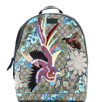 Gucci Zip Backpack Embroidered Printed GG Coated Canvas Medium
