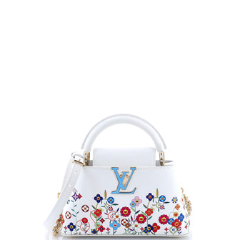 Louis Vuitton x Takashi Murakami Capucines East West Bag Limited Edition Floral Embossed Leather Mini