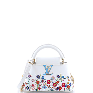 Louis Vuitton x Takashi Murakami Capucines East West Bag Limited Edition Floral Embossed Leather Mini