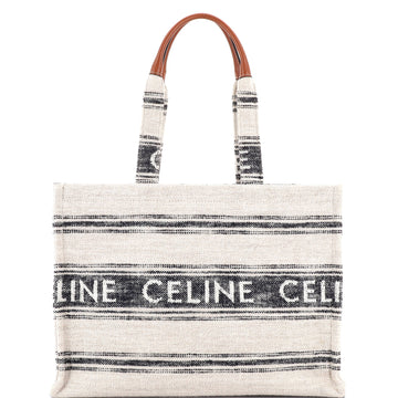 Celine Cabas Thais Tote Striped Jacquard Textile Large