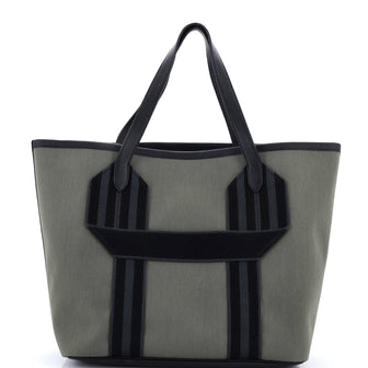 Hermes Pursangle Tote Canvas with Leather