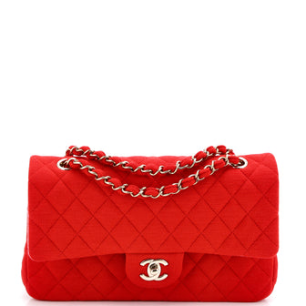 Chanel Classic Double Flap Bag Quilted Jersey Medium