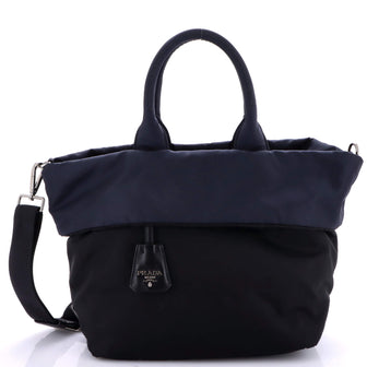 Prada Convertible Double Tote Tessuto Small