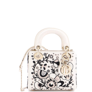 Christian Dior Lady Dior Chain Bag Beaded Embroidered Leather Mini