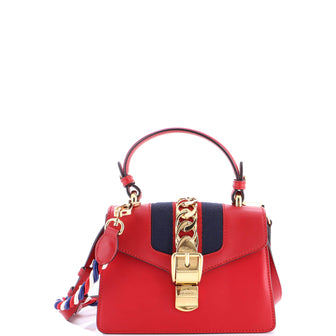 Gucci Sylvie Top Handle Bag Leather Mini
