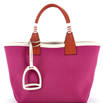 Hermes Sac Steeple Tote Toile with Leather 25