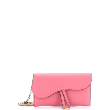 Christian Dior Saddle Chain Wallet Leather