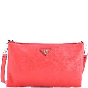 Prada Dual Strap Zip Crossbody Vitello Daino Small