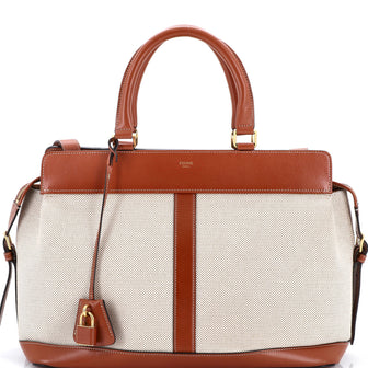 Celine Cabas de France Tote Canvas with Leather Medium