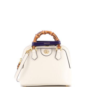 Gucci Diana NM Bamboo Dome Top Handle Bag Leather Mini