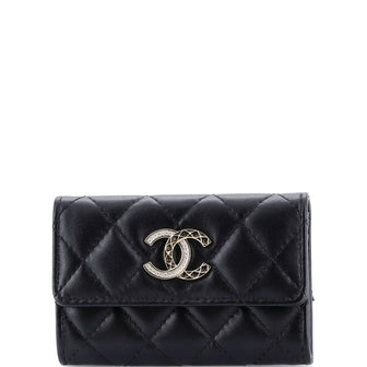 Chanel Crystal CC Flap Card Case Quilted Lambskin