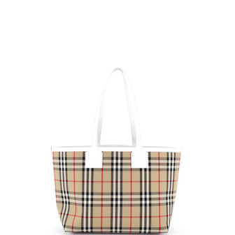 Burberry London Tote Vintage Check Canvas Small