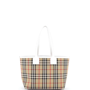 Burberry London Tote Vintage Check Canvas Small